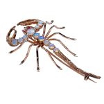 Vintage Gold Opal Scorpion Brooch