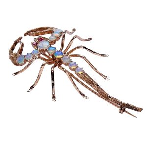 Vintage Gold Opal Scorpion Brooch