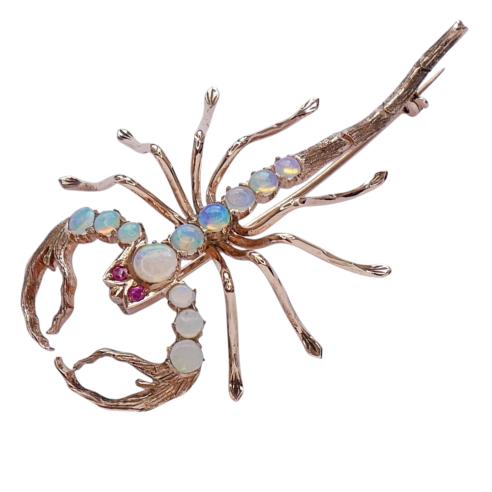 Vintage Gold Opal Scorpion Brooch 2 Vintage Gold Opal Scorpion Brooch