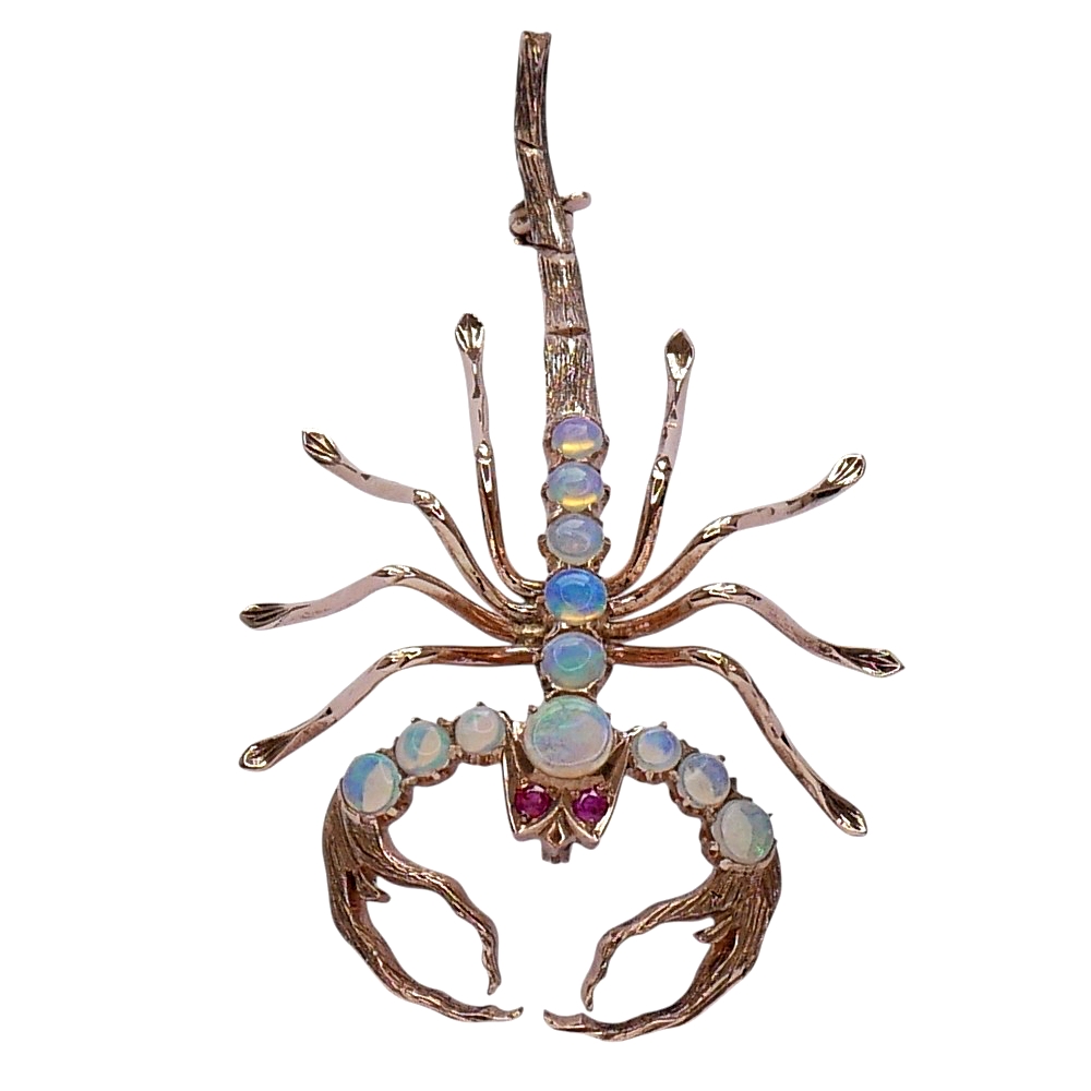 Vintage Gold Opal Scorpion Brooch 4 Vintage Gold Opal Scorpion Brooch