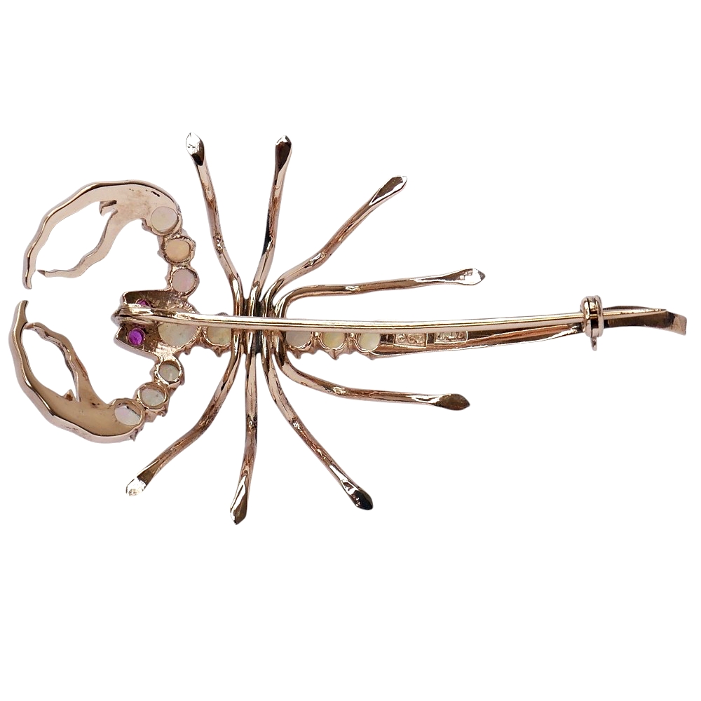 Vintage Gold Opal Scorpion Brooch 6 Vintage Gold Opal Scorpion Brooch