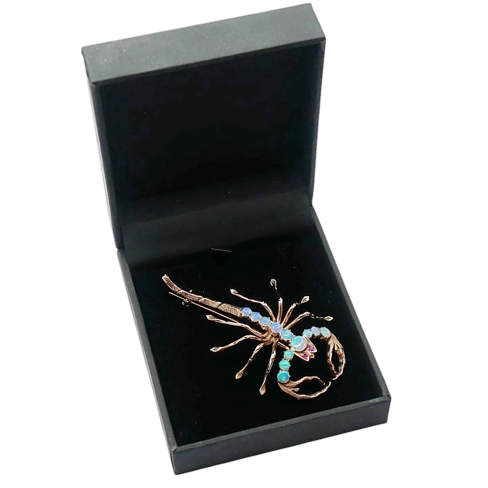 Vintage Gold Opal Scorpion Brooch 8 Vintage Gold Opal Scorpion Brooch