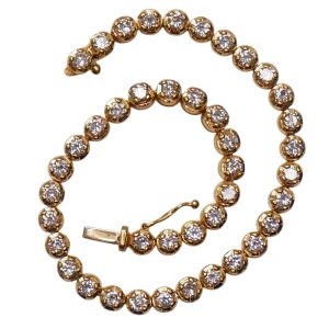 Diamond 18ct Gold Line Bracelet