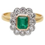 Emerald Diamond Gold Engagement Ring