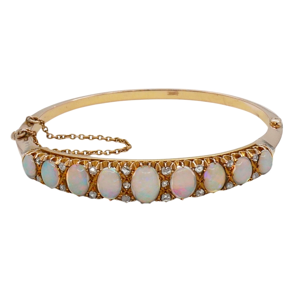 Victorian Opal Diamond Bracelet 1 Victorian Opal Diamond Bracelet