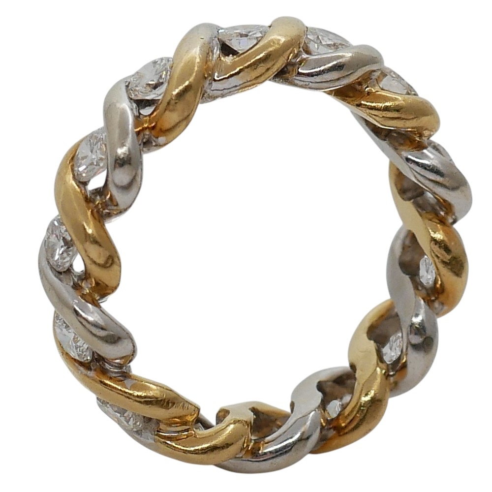 Diamond Eternity Ring Two Colour Gold 2 Diamond Eternity Ring Two Colour Gold