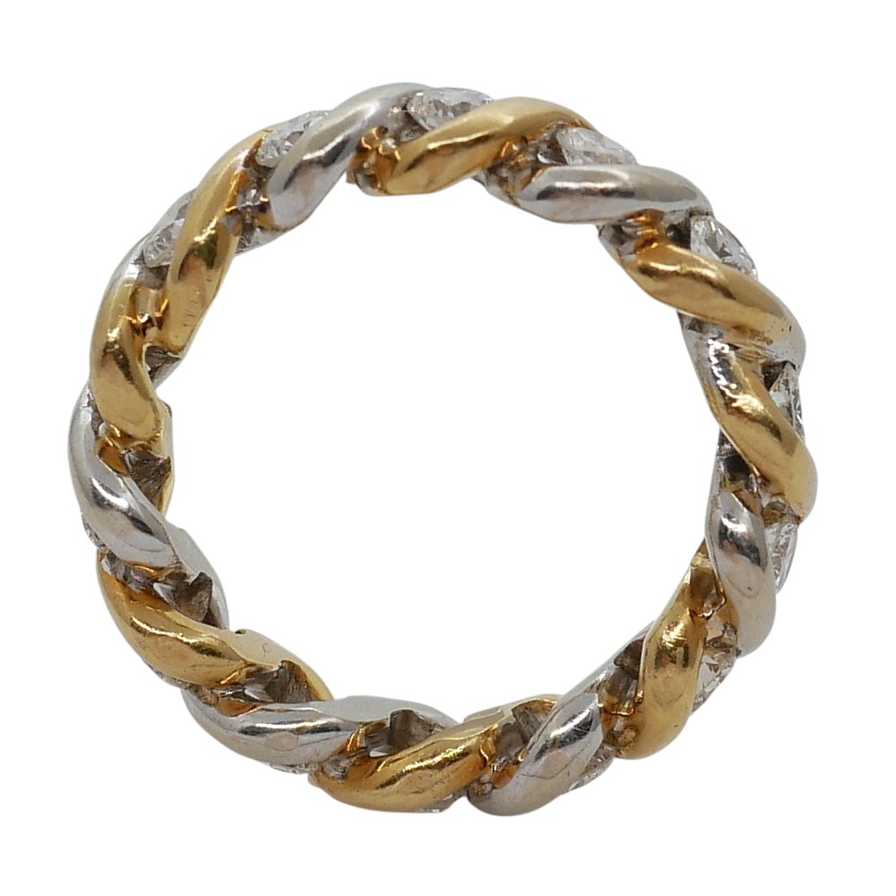 Diamond Eternity Ring Two Colour Gold 3 Diamond Eternity Ring Two Colour Gold