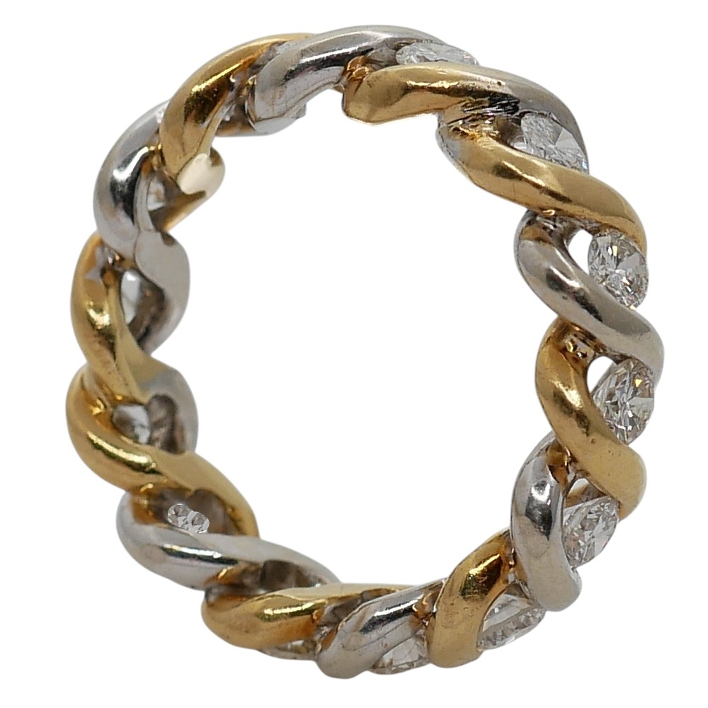 Diamond Eternity Ring Two Colour Gold 5 Diamond Eternity Ring Two Colour Gold