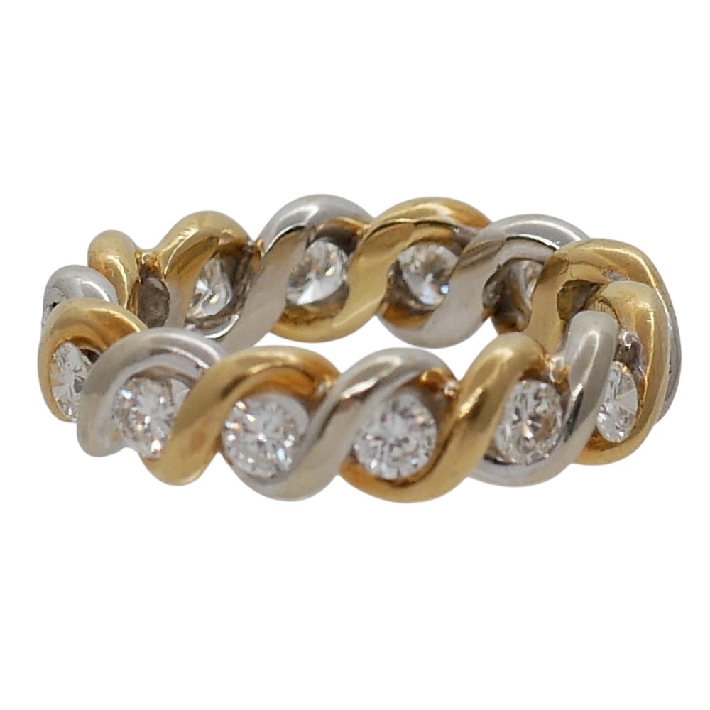 Diamond Eternity Ring Two Colour Gold 7 Diamond Eternity Ring Two Colour Gold