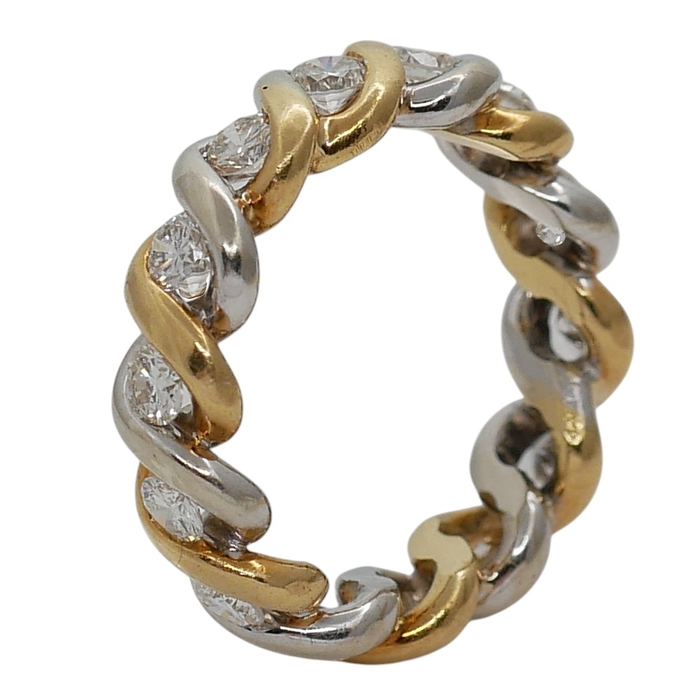 Diamond Eternity Ring Two Colour Gold 8 Diamond Eternity Ring Two Colour Gold