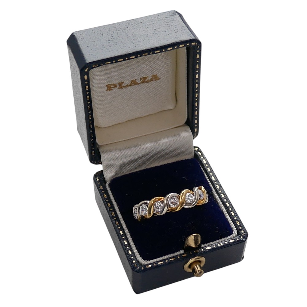 Diamond Eternity Ring Two Colour Gold 9 Diamond Eternity Ring Two Colour Gold