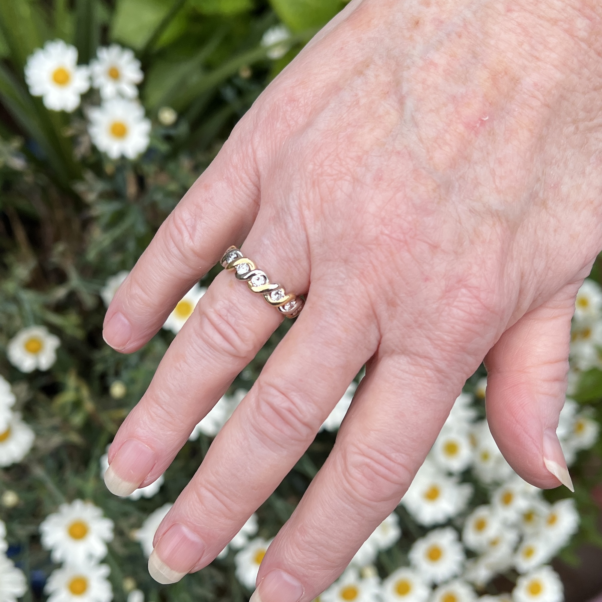 Diamond Eternity Ring Two Colour Gold 10 Diamond Eternity Ring Two Colour Gold