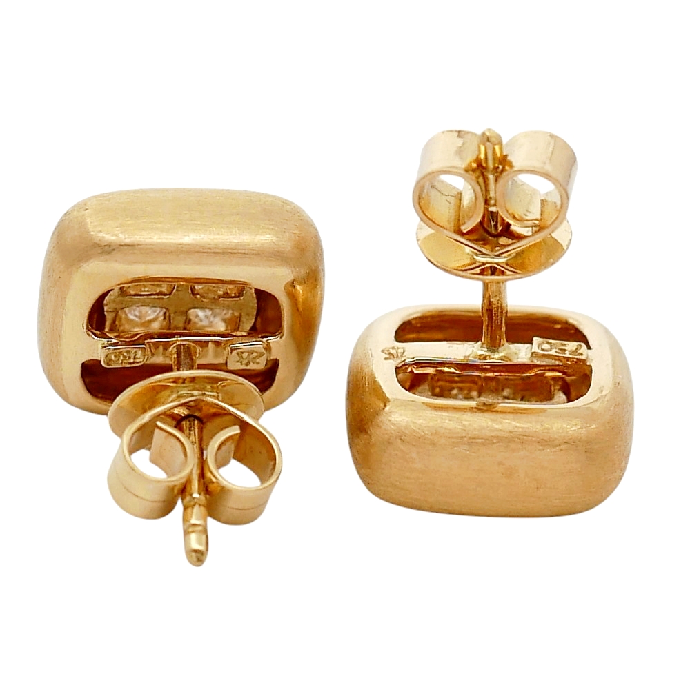 Princess Cut Diamond Gold Stud Earrings 6 Princess Cut Diamond Gold Stud Earrings