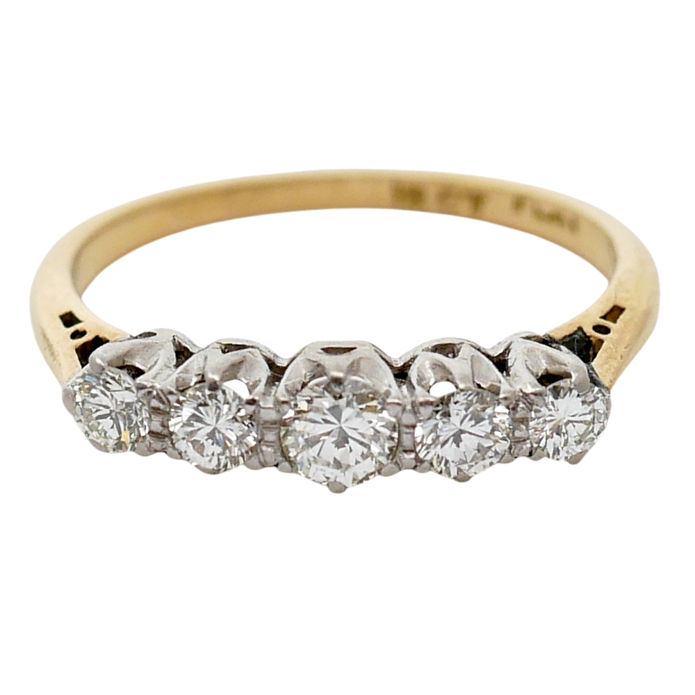 Vintage Five Stone Diamond Ring 1 Vintage Five Stone Diamond Ring