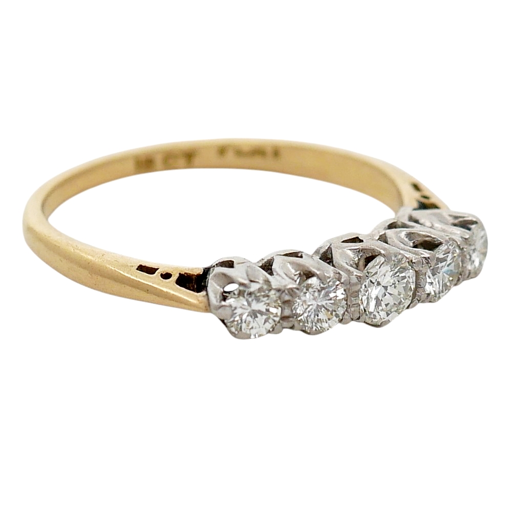 Vintage Five Stone Diamond Ring 2 Vintage Five Stone Diamond Ring
