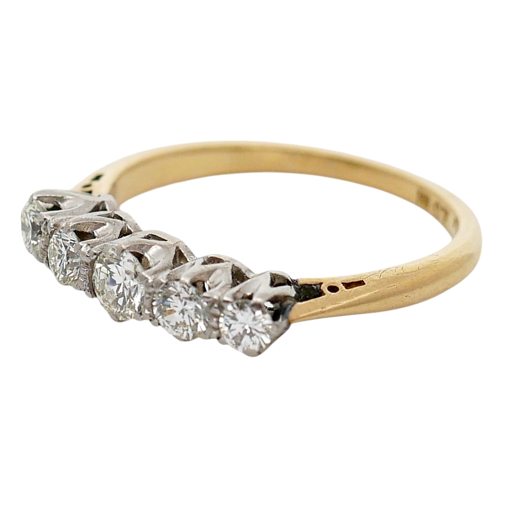 Vintage Five Stone Diamond Ring 3 Vintage Five Stone Diamond Ring