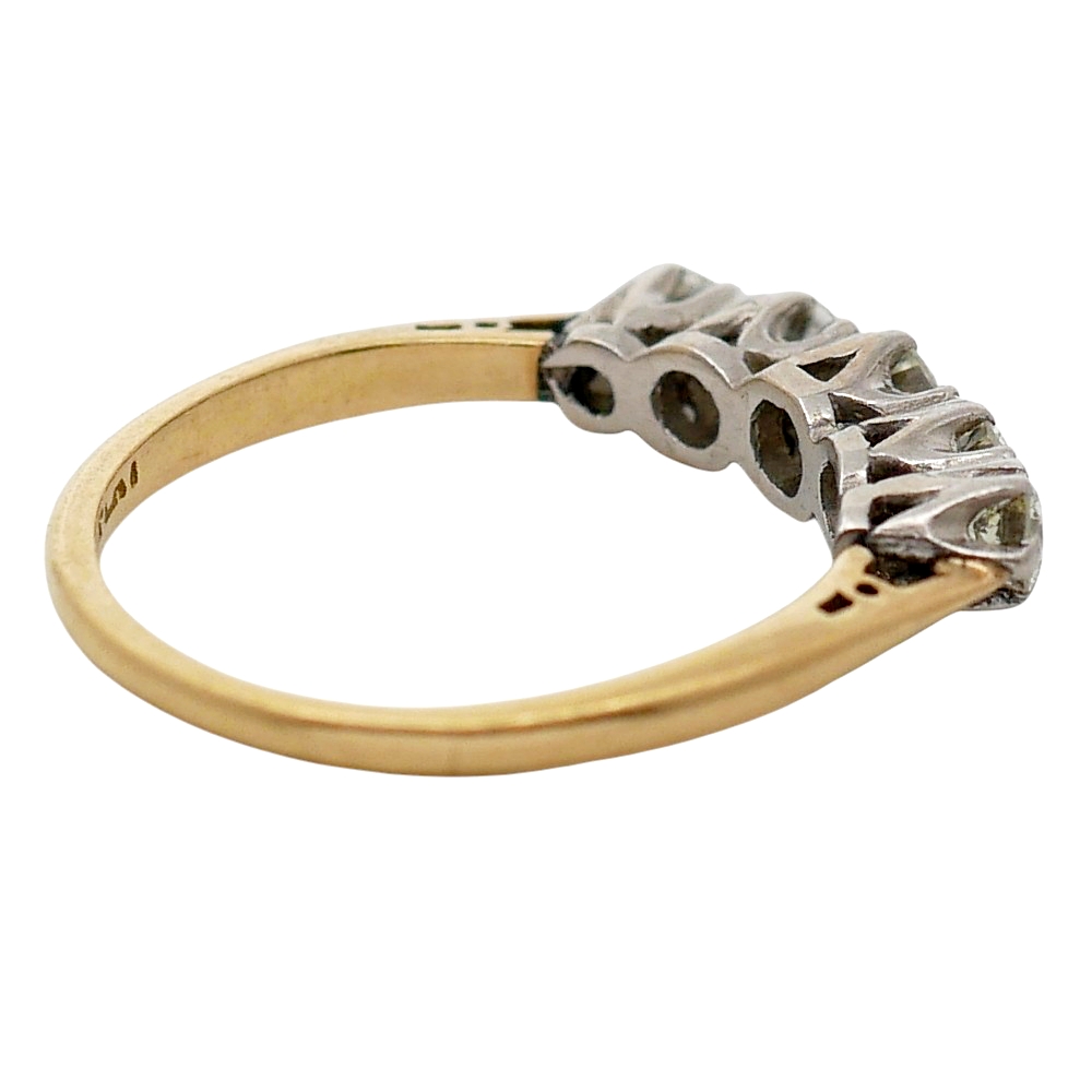 Vintage Five Stone Diamond Ring 4 Vintage Five Stone Diamond Ring