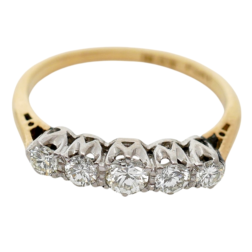 Vintage Five Stone Diamond Ring 5 Vintage Five Stone Diamond Ring