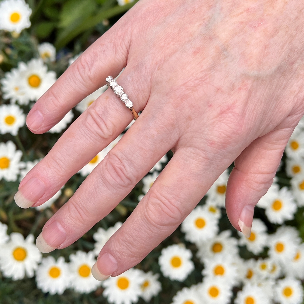 Vintage Five Stone Diamond Ring 9 Vintage Five Stone Diamond Ring