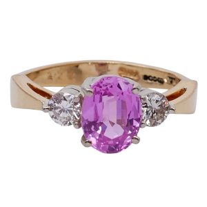 Pink Sapphire Diamond Engagement Ring