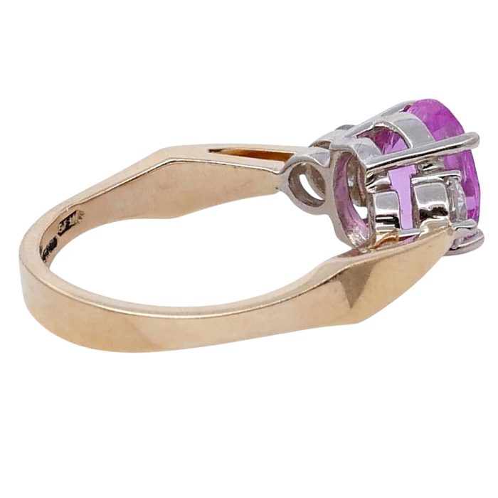 Pink Sapphire Diamond Engagement Ring
