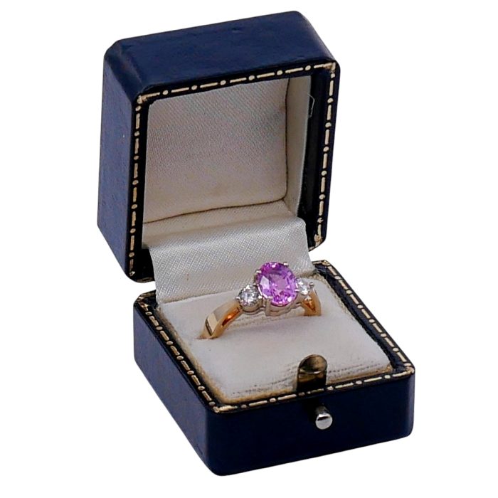 Pink Sapphire Diamond Engagement Ring