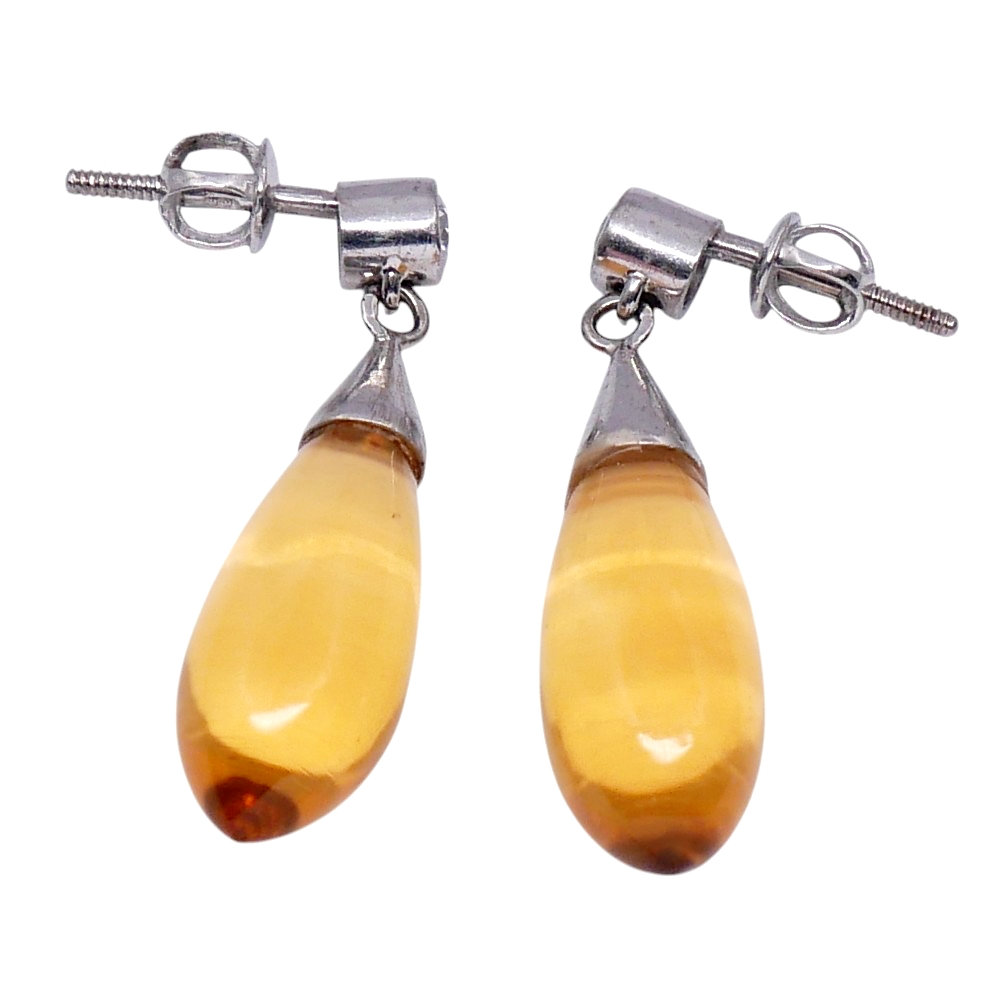 Citrine and Diamond Pendant Earrings 8 Citrine and Diamond Pendant Earrings