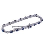 Vintage Sapphire Diamond Line Bracelet