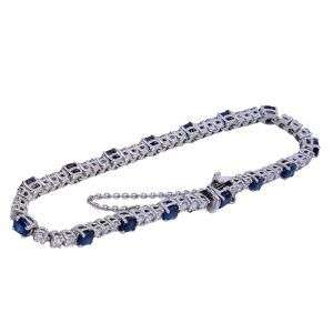 Vintage Sapphire Diamond Line Bracelet