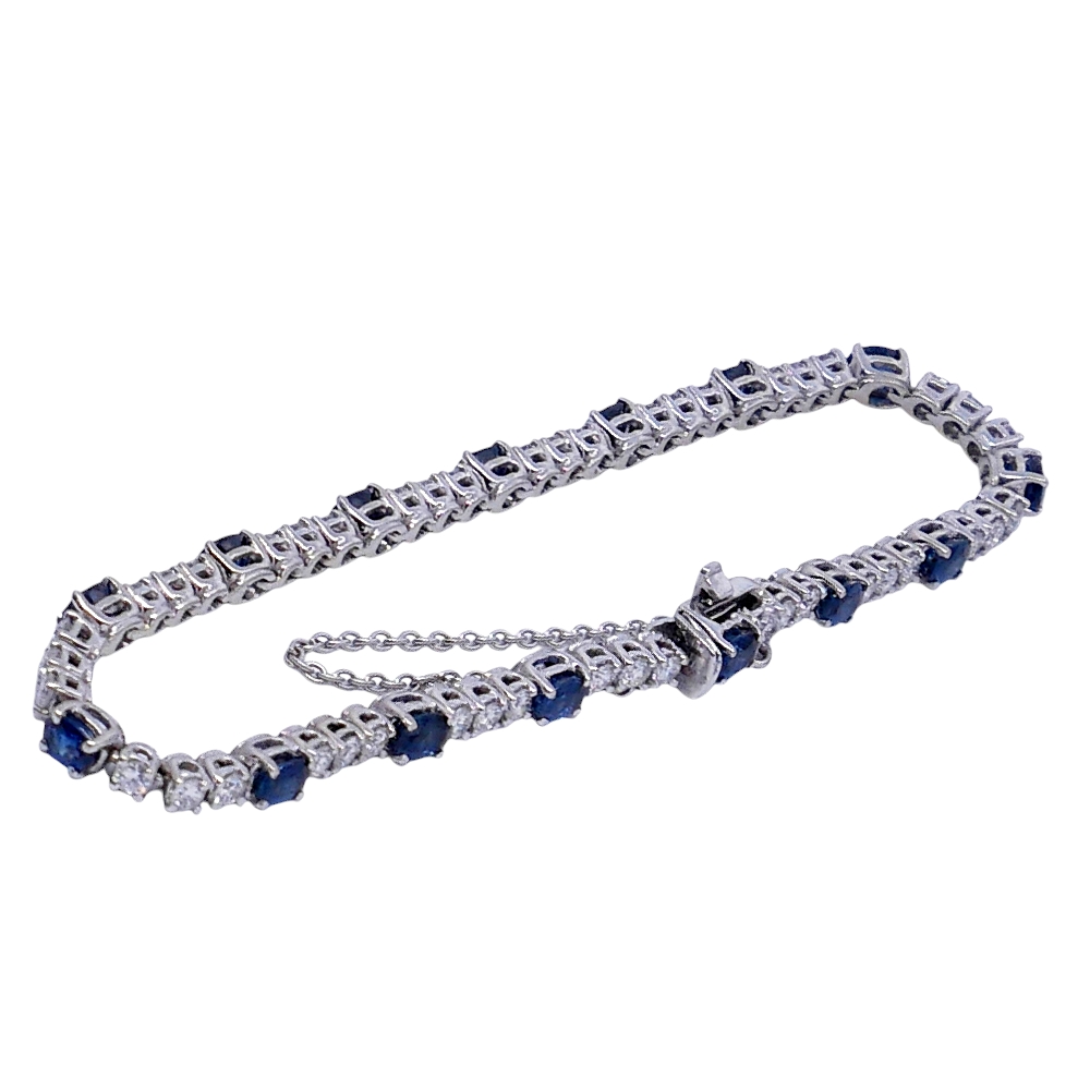 Vintage Sapphire Diamond Line Bracelet 1 Vintage Sapphire Diamond Line Bracelet