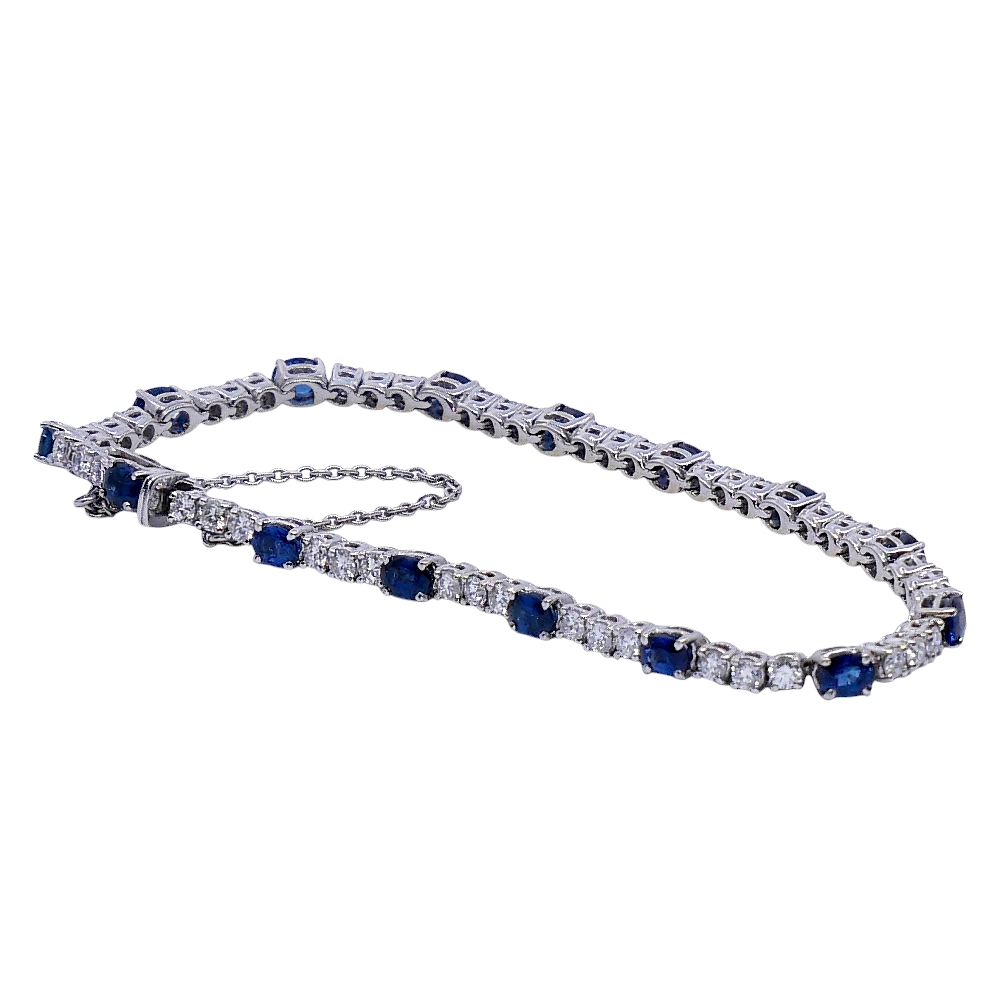 Vintage Sapphire Diamond Line Bracelet 2 Vintage Sapphire Diamond Line Bracelet