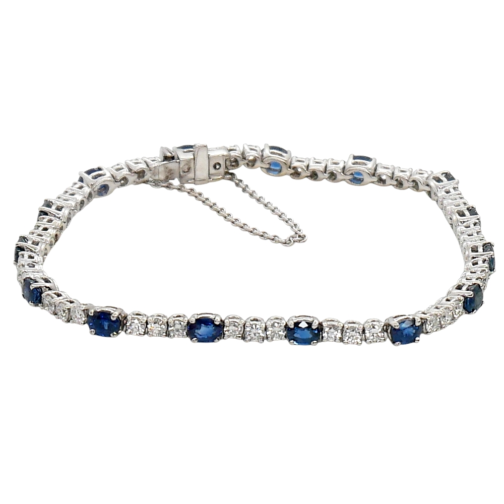 Vintage Sapphire Diamond Line Bracelet 6 Vintage Sapphire Diamond Line Bracelet