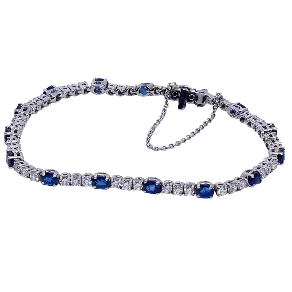 Vintage Sapphire Diamond Line Bracelet 8 Vintage Sapphire Diamond Line Bracelet