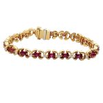Vintage Ruby Diamond Gold Bracelet