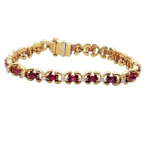Vintage Ruby Diamond Gold Bracelet
