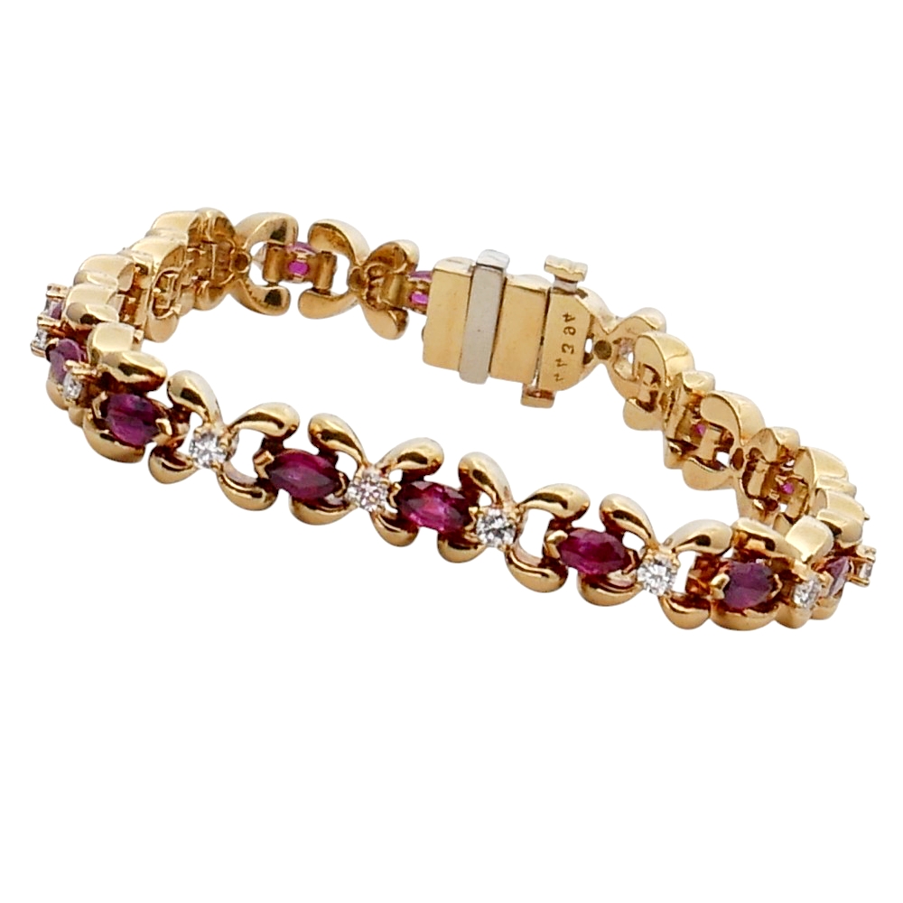 Vintage Ruby Diamond Gold Bracelet 4 Vintage Ruby Diamond Gold Bracelet - Image 4