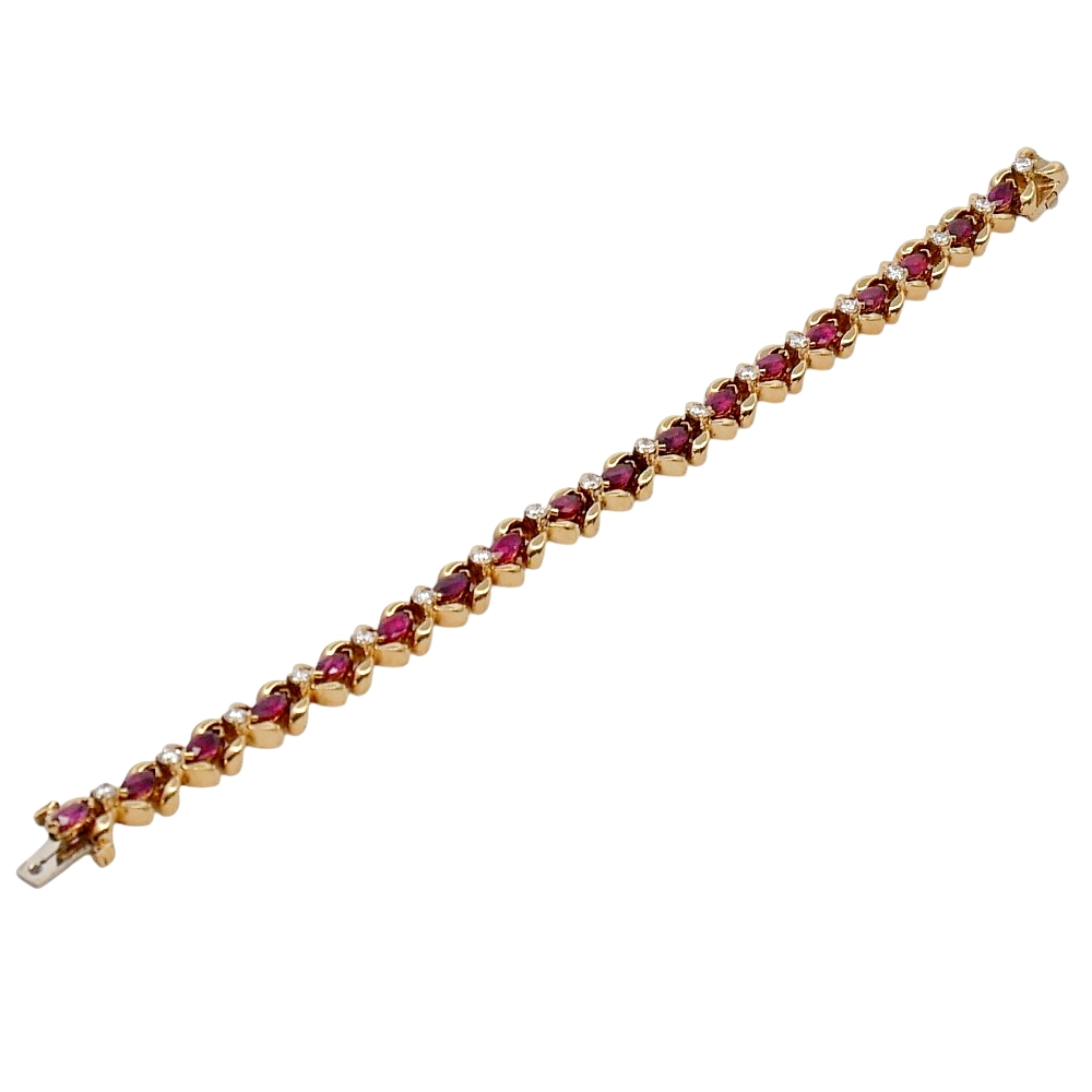 Vintage Ruby Diamond Gold Bracelet 6 Vintage Ruby Diamond Gold Bracelet