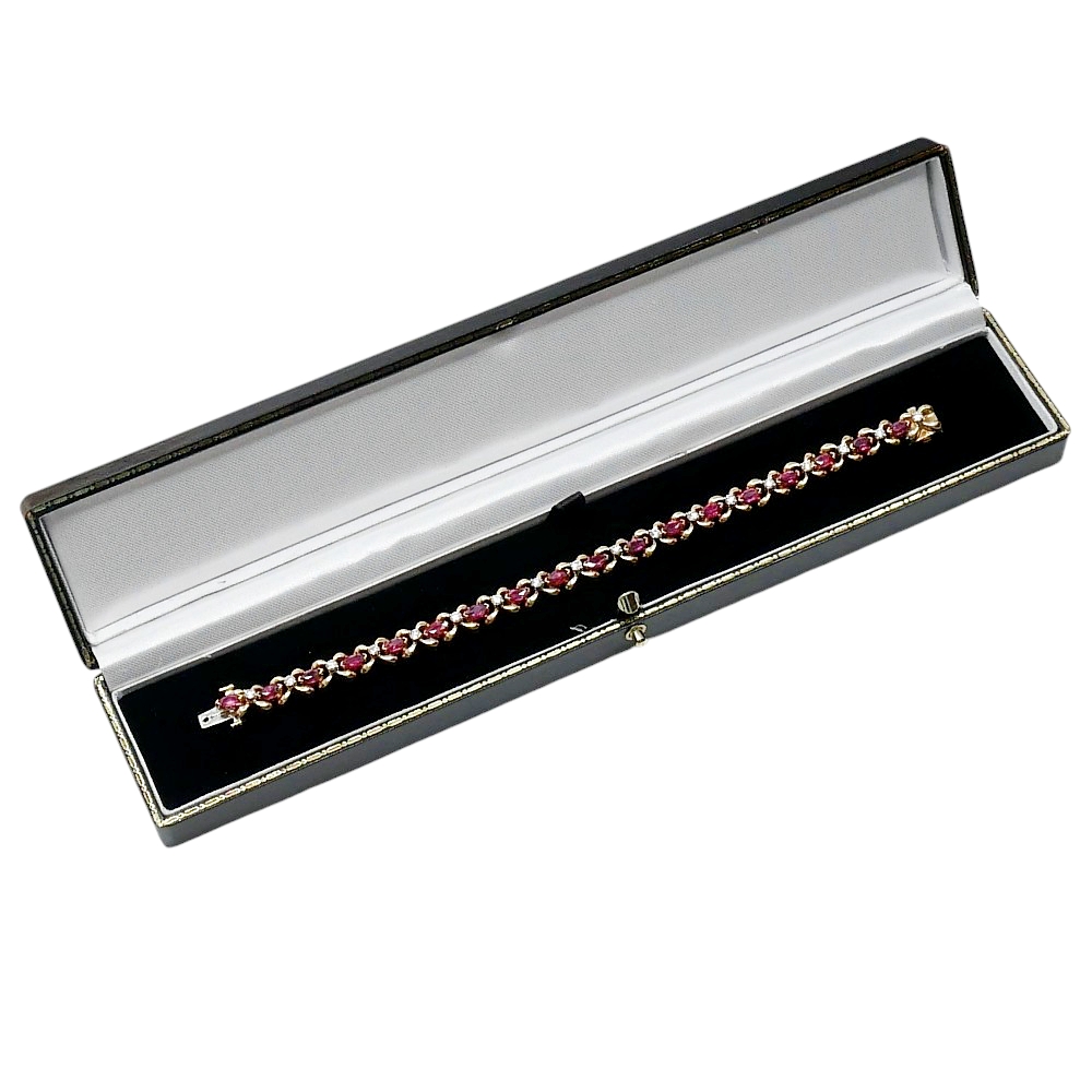 Vintage Ruby Diamond Gold Bracelet 9 Vintage Ruby Diamond Gold Bracelet