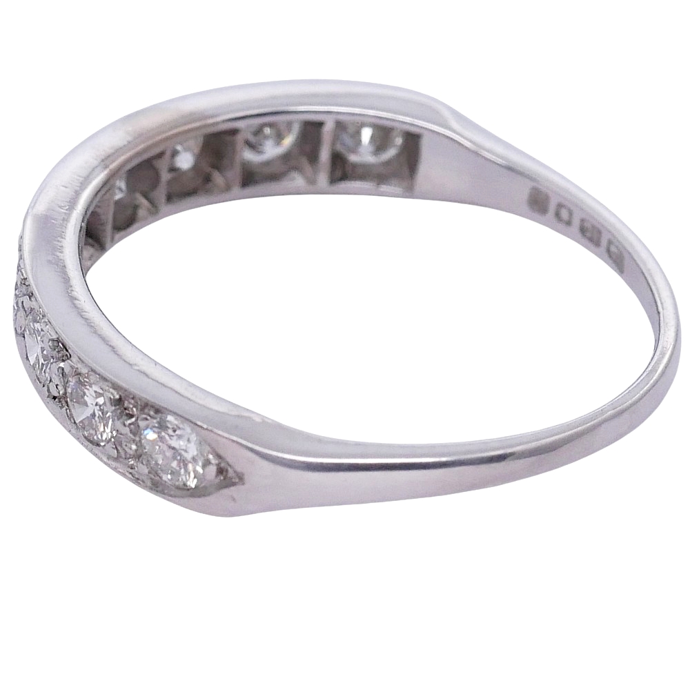Vintage Diamond Gold Half Eternity Ring 3 Vintage Diamond Gold Half Eternity Ring