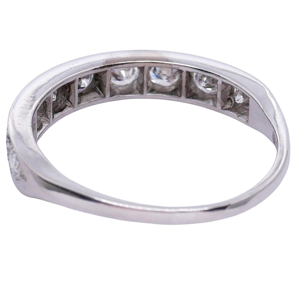 Vintage Diamond Gold Half Eternity Ring 5 Vintage Diamond Gold Half Eternity Ring