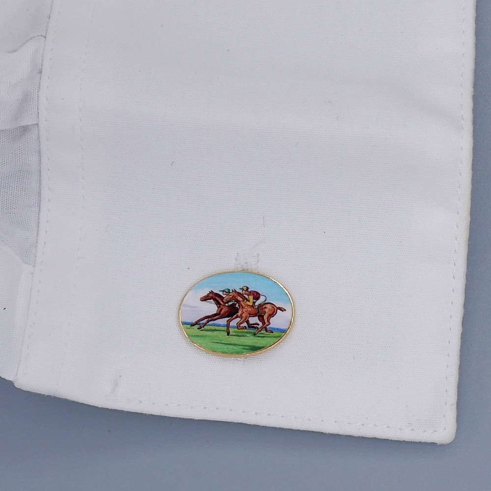 Vintage 4 Vices Gold Enamel Cufflinks 10 Vintage 4 Vices Gold Enamel Cufflinks