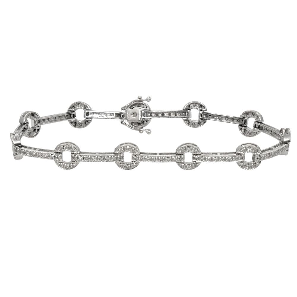 Vintage Diamond 18ct Gold Link Bracelet 1 Vintage Diamond 18ct Gold Link Bracelet
