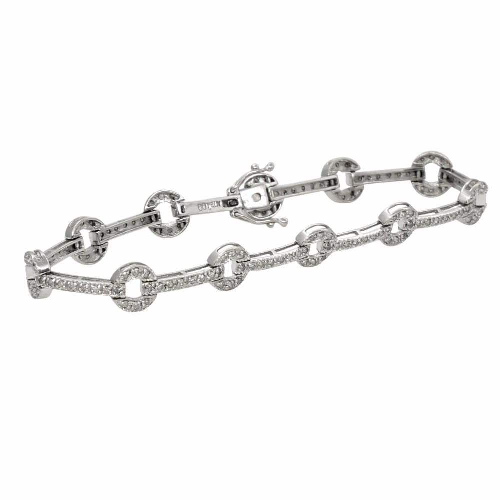 Vintage Diamond 18ct Gold Link Bracelet 2 Vintage Diamond 18ct Gold Link Bracelet