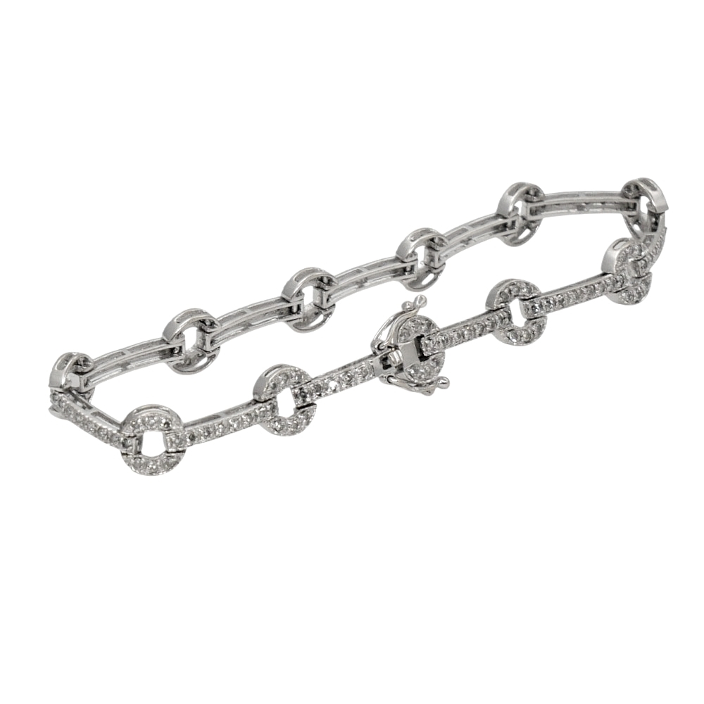 Vintage Diamond 18ct Gold Link Bracelet 3 Vintage Diamond 18ct Gold Link Bracelet