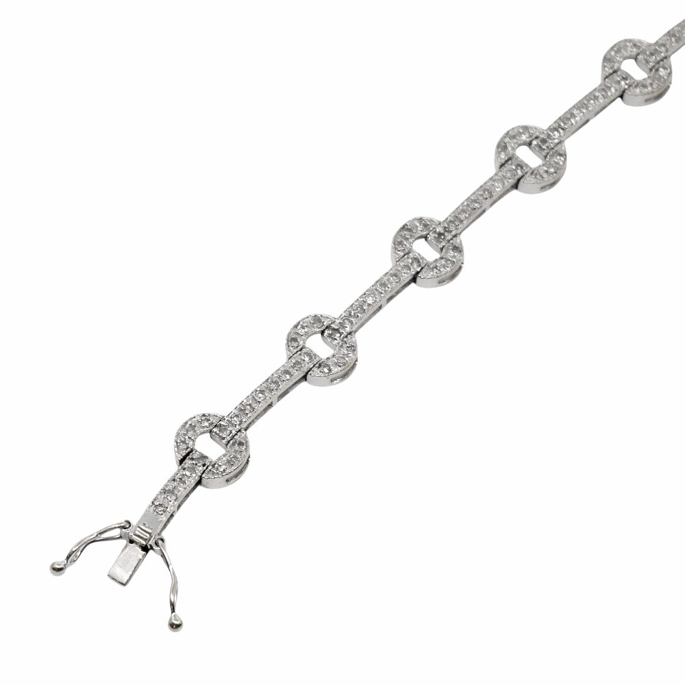 Vintage Diamond 18ct Gold Link Bracelet 5 Vintage Diamond 18ct Gold Link Bracelet