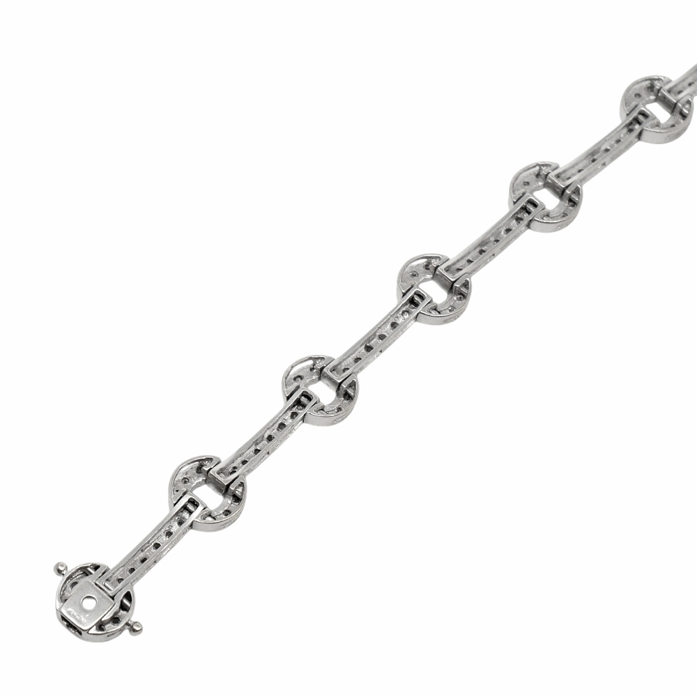 Vintage Diamond 18ct Gold Link Bracelet 6 Vintage Diamond 18ct Gold Link Bracelet