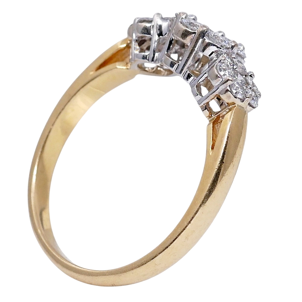 Triple Cluster Diamond Gold Ring 3 Triple Cluster Diamond Gold Ring