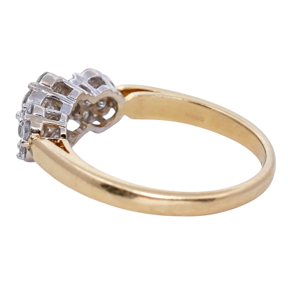 Triple Cluster Diamond Gold Ring 5 Triple Cluster Diamond Gold Ring