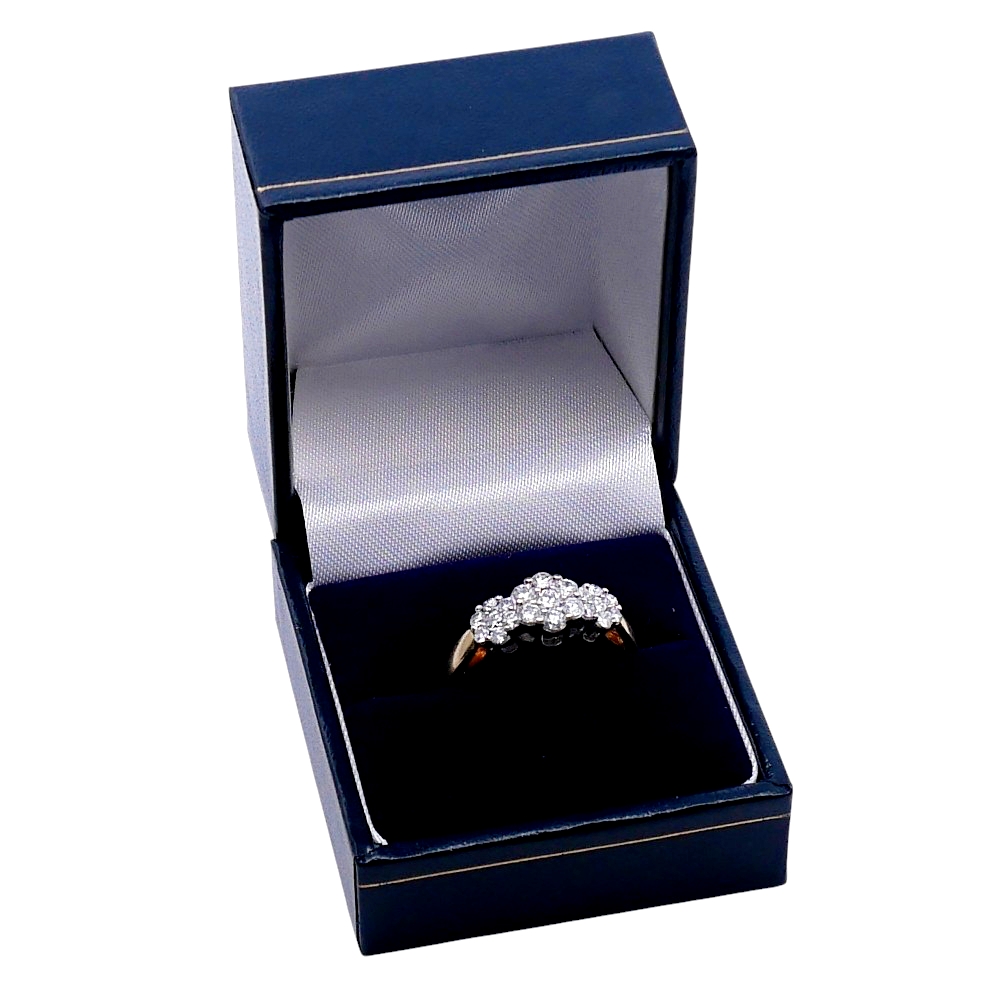 Triple Cluster Diamond Gold Ring 9 Triple Cluster Diamond Gold Ring